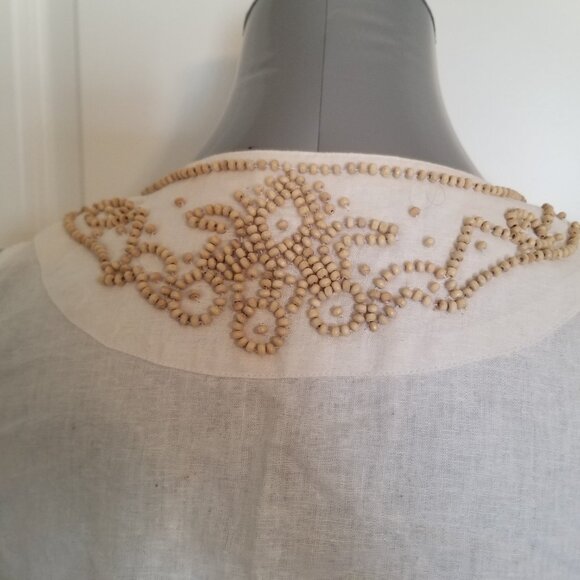 Linen Blend Tunic With Beaded Detail - Picture 4 of 8